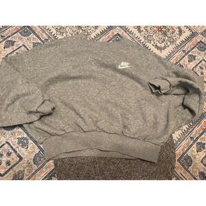 Nike Sportswear Phoenix Fleece Cropped Sweatshirt Grey FZ9244-063 Womens Medium